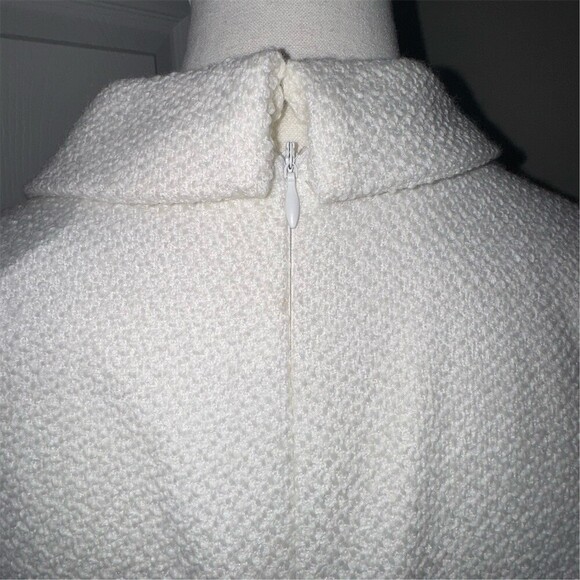 FEHAUTE Jumpsuit Womens Size 4 White Tweed Wide-Leg Pockets Quiet Luxury - Picture 6 of 16